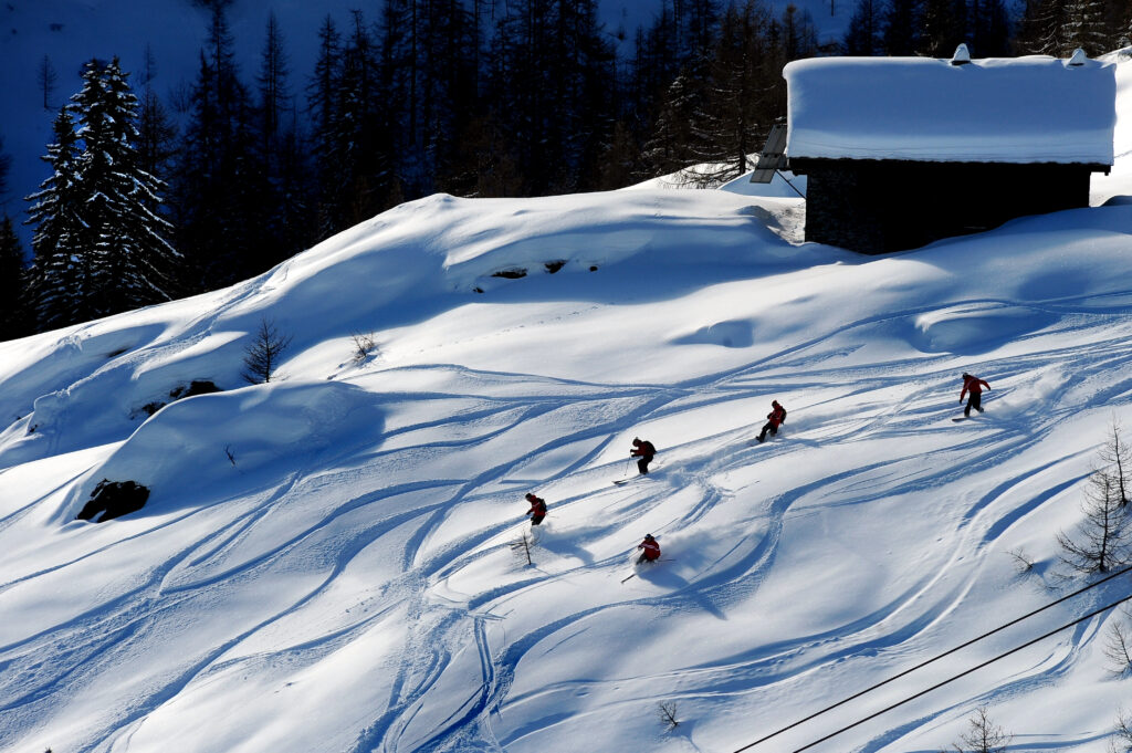 people skiing on a mountain
